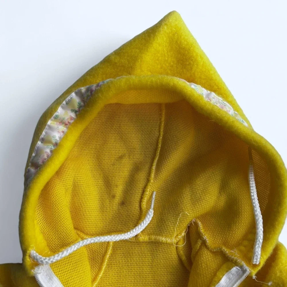 Vintage fleece yellow snowsuit infant 80s 6-12m